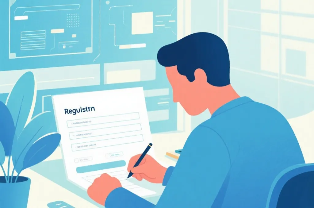 填写注册信息的用户示意图